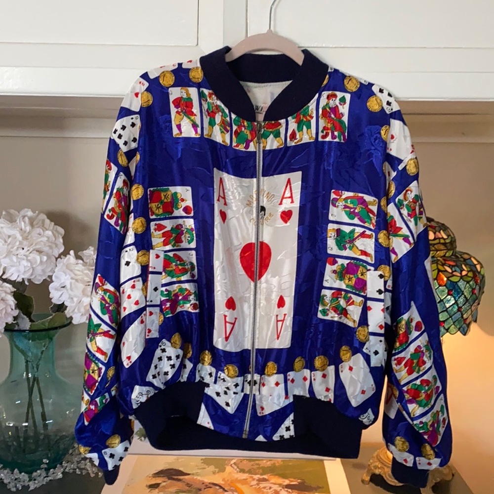 ‘Moschino’ Playing Card Bomber Style Jacket.